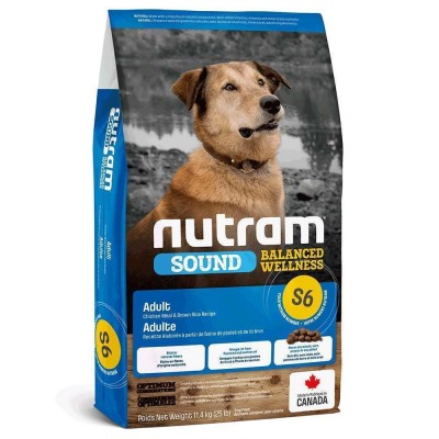  S6_NUTRAM Sound BW Холістик для дор собак; з куркою та корич. рисом, 20 кг