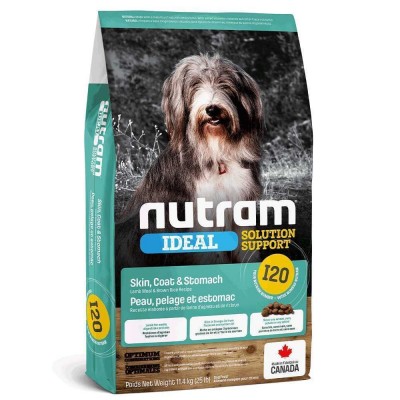 I20_NUTRAM Ideal SS Холістик для дор собак з чутливим травленням та шкірою; з ягням і корич. рисом, 20кг