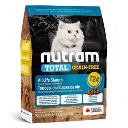 Сухий корм для котів всіх життєвих стадій, T24_NUTRAM Total GF,  з лососем та фореллю, 5.4кг