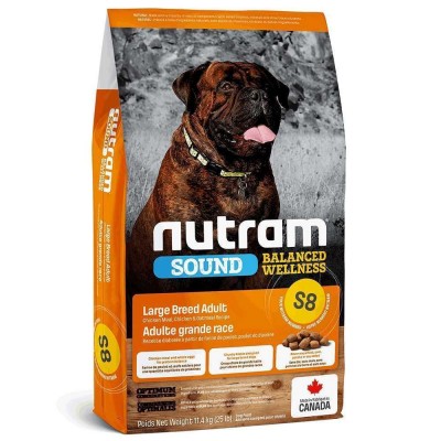 S8_NUTRAM Sound BW Холістик для дор собак вел. порiд; з куркою та вівсянкою, 11.4кг