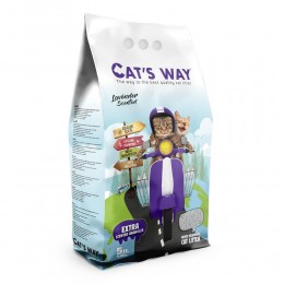 Бентонітовий наповнювач CAT'S WAY лаванда + фіолет. гранули,  5л
