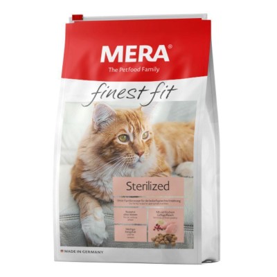 MERA finest fit Sterilized корм для стерилізованих котів, із свіжим м'ясом птиці і журавлиною, 10 кг