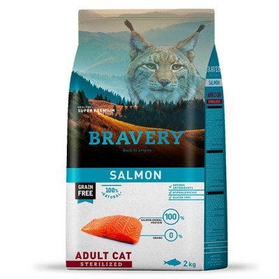 BRAVERY Salmon Adult Cat Sterilized, сухий корм  для дор. котів стерилізованих, з лососем 2kg