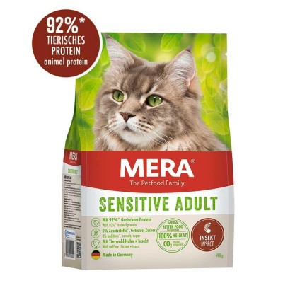 MERA Cats Sensitive Adult Intsect корм для дорослих котів із чутливим травленням з протеїном комах, 400гр