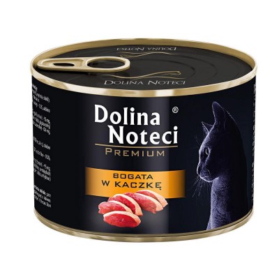Корм конс.Dolina Noteci Premium для котів, м'ясні шматочки в соусі з качкою, 185 гр 