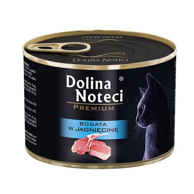  Корм конс. Dolina Noteci Premium для котів, м'ясні шматочки в соусі з ягнятиною, 185 гр 