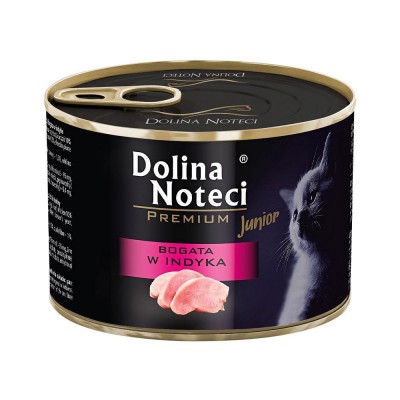 Корм конс.Dolina Noteci Premium для  кошенят, м'ясні шматочки в соусі з індичкою,185 гр 
