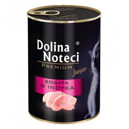 Вологий корм Dolina Noteci Premium для кошенят,м'ясні шматочки в соусі з індичкою,400 гр
