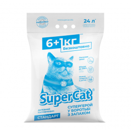 Наповнювач для котячих туалетів SuperCat Стандарт 6+1кг (синій)
