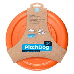 Игровая тарелка для апортировки PitchDog, диаметр 24 см, оранжевый