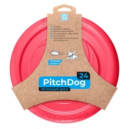 Игровая тарелка для апортировки PitchDog, диаметр 24 см, розовый