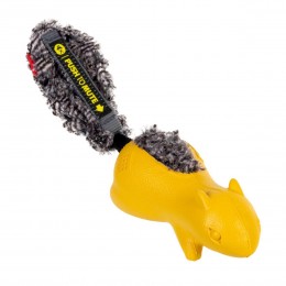 Іграшка для собак Білка з пищалкой що відключається, жовтий GiGwi Push to mute, гума, штучне хутро, 30 см