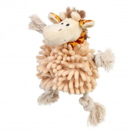 Іграшка для собак Жираф з тенісним м'ячем GiGwi Catch & fetch, текстиль, тенісна гума, мотузка, 20 см